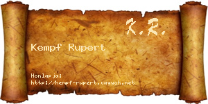 Kempf Rupert névjegykártya
